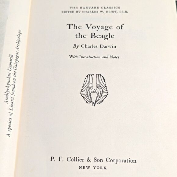 Vintage 1969 Hardbound Harvard Classic - Darwin Book- The Voyage of the Beagle - Picture 3 of 9
